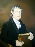 Primitive Portraits - Minister With Bible - Oil On Stretched Canvas